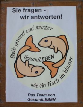 Bild mit zwei Fischen und der Aufschrift Sie fragen - wir antworten!